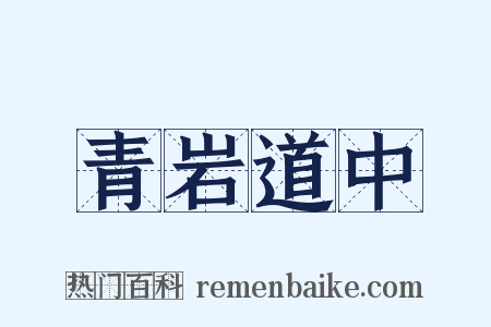 青岩道中是什么意思的图片